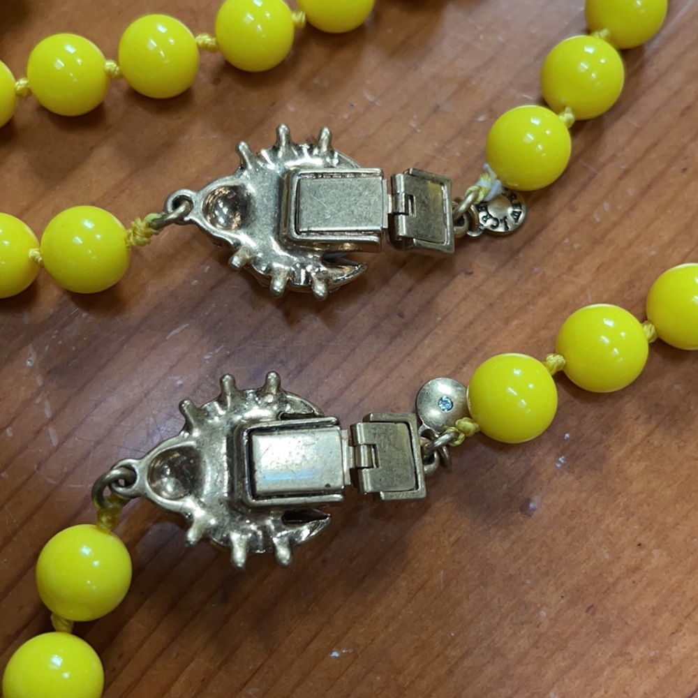 JCrew yellow beaded necklaces (2) with ladybug clasp - Picture 11 of 12